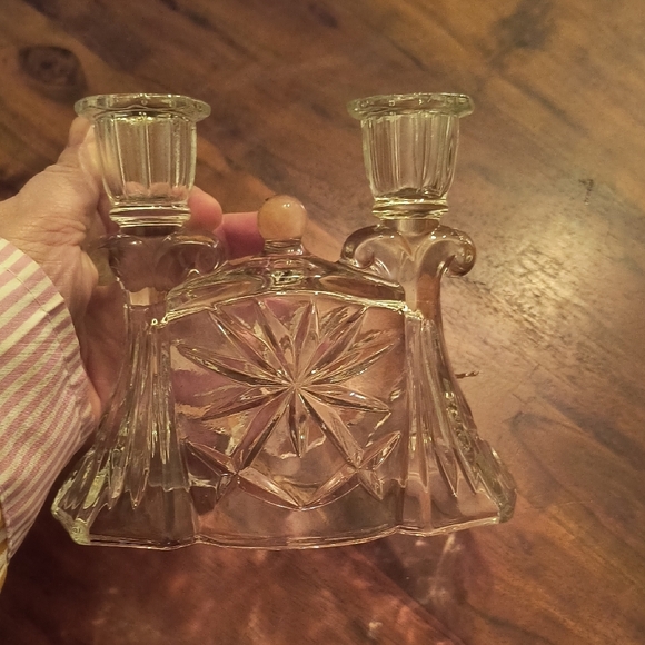 Vintage Beautiful Crystal Candle Holders - Picture 2 of 5